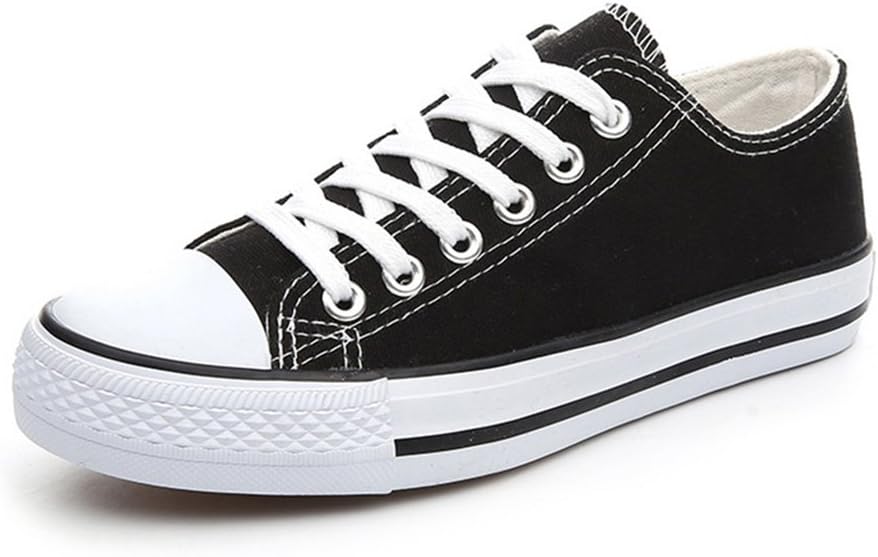 Women's Canvas Classic Lace Up Plimsoll Flat Shoes Trainers Sneakers