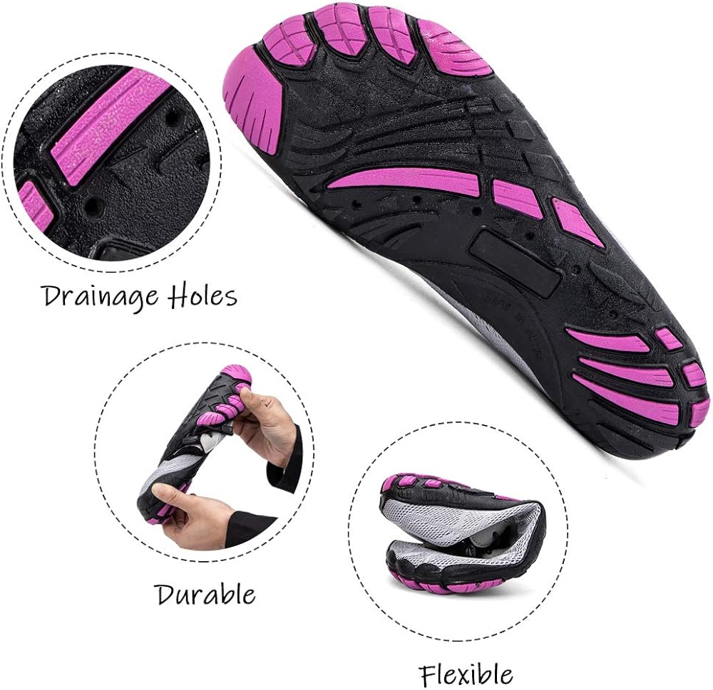  | hiitave Women Water Shoes Non-Slip Quick Dry Swim Barefoot Beach Aqua Pool Socks | Water Shoes