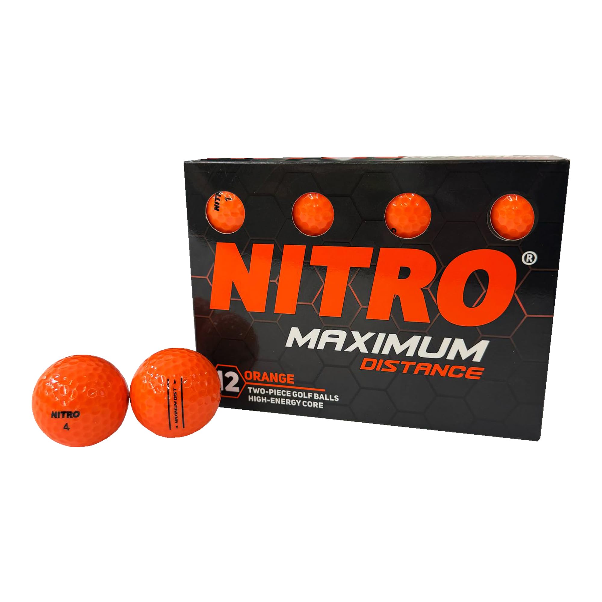 Nitro Maximum Distance Golf Balls (Pack of 12) - Orange