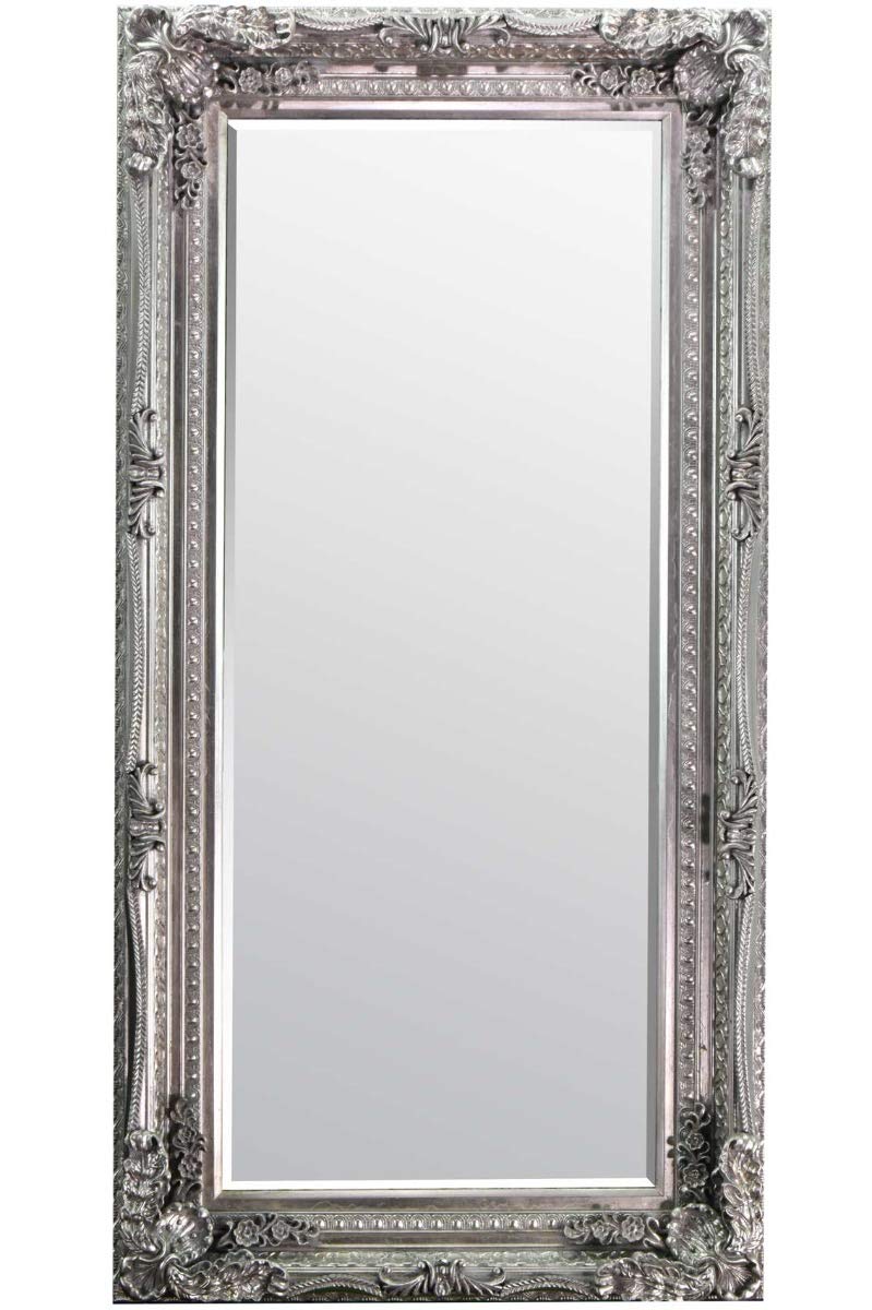 Barcelona Trading Madrid Extra-Large Full Length Shabby Chic Vintage Leaner Mirror in Silver 35" x 71", GL148-8, 175x90x10