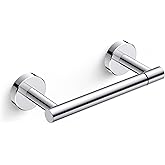 FORIOUS Toilet Paper Holder Wall Mount, Stainless Steel Rustproof Double Post Pivoting Tissue Roll Holder for Bathroom, Commercial Toilet Paper Dispenser, Chrome
