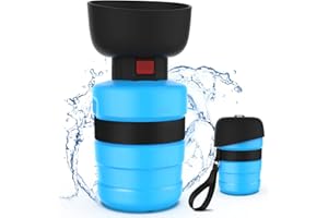 PETDOTT Dog Water Bottle 21OZ, Pet Water Bottle Squeeze for Dogs Dispenser Bowl for Walking Travel, Foldable Water Bottle for Dogs On The Go, Lightweight & Leak Proof BPA FREE (3rd Gen, Blue)