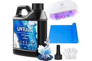 OSBANG UV Resin Kit with Light-250g, Clear Hard Type for Beginners and Professionals, UV Resin Kit for Jewelry Making, DIY Craft, Decor