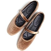 Stunner Mary Jane Square Toe Black Ballet Flats for Women Comfortable Ankle Strap Casual Slip On Flats