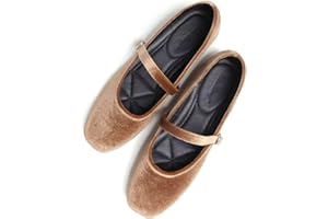 Stunner Mary Jane Square Toe Black Ballet Flats for Women Comfortable Ankle Strap Casual Slip On Flats