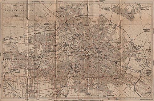Berlin Strassenbahnnetz Tramway Network Town City Stadtplan Karte 1900 Old Antique Vintage Map Printed Maps Of Berlin Amazon Co Uk Kitchen Home