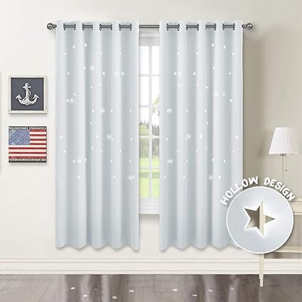 Pony Dance Kids Curtains Eyelet Nursery Cut Out Star Panels For
