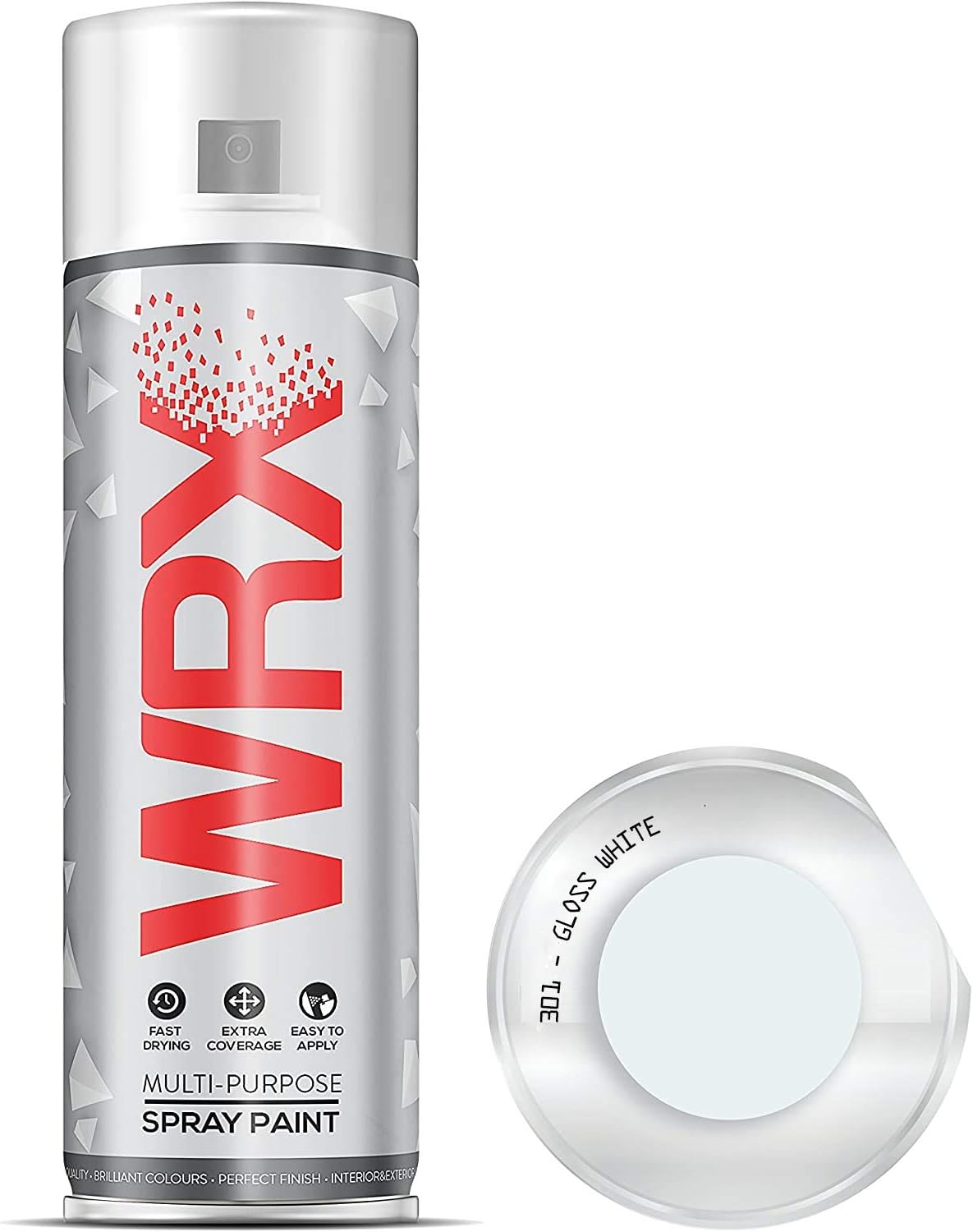 WRX Spray Paint 400 ml - Gloss White 301- Ral 9010, Pure Gloss White 301 RAL 9010, 400 ml (Pack of 1)