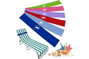 growell Beach Towel Bands (6 Pack) - Stretch Rubber Beach Towel Clips for Beach, Pool Chairs & Cruise Ship Essentials (6 Mix)