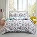 Comfort Spaces Girls/Boys Bedding Twin Size-Paco, Cats, Eiffel Tower 2 Piece Cute Toddler/Kids Mini Quilt Set Hypoallergenic Microfiber-All Season, White/Aqua