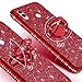 ISADENSER for Samsung A20 Case Galaxy A30 Case Ultra-Slim Glitter Bling Diamond Luxury Plating Silicon TPU Soft Cover with Ring Stand Holder for Samsung Galaxy A20 / A30,Red TPU with Stand Holder