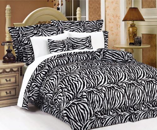 Amazon Com 7 Piece Full Zebra Animal Kingdom Bedding Comforter