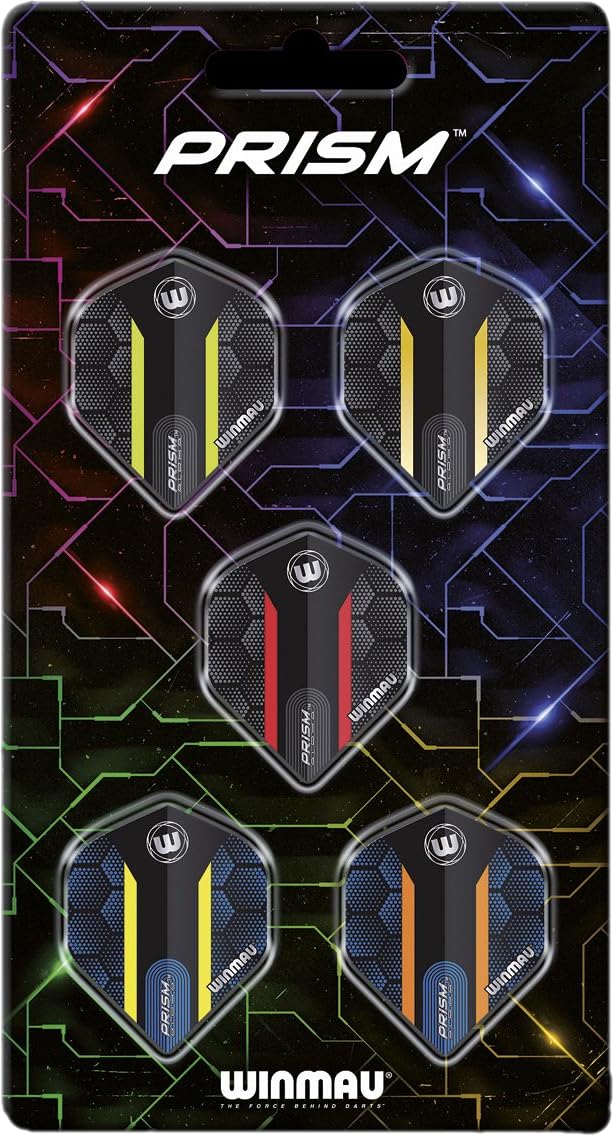 WINMAU - Prism Alpha Dart Flight Collection - Dart Flights 5 Sets Per Pack (15 in Total) Extra Thick 100 Micron - Standard Shape Darts Flights - Professional Darts Accessories — image 1
