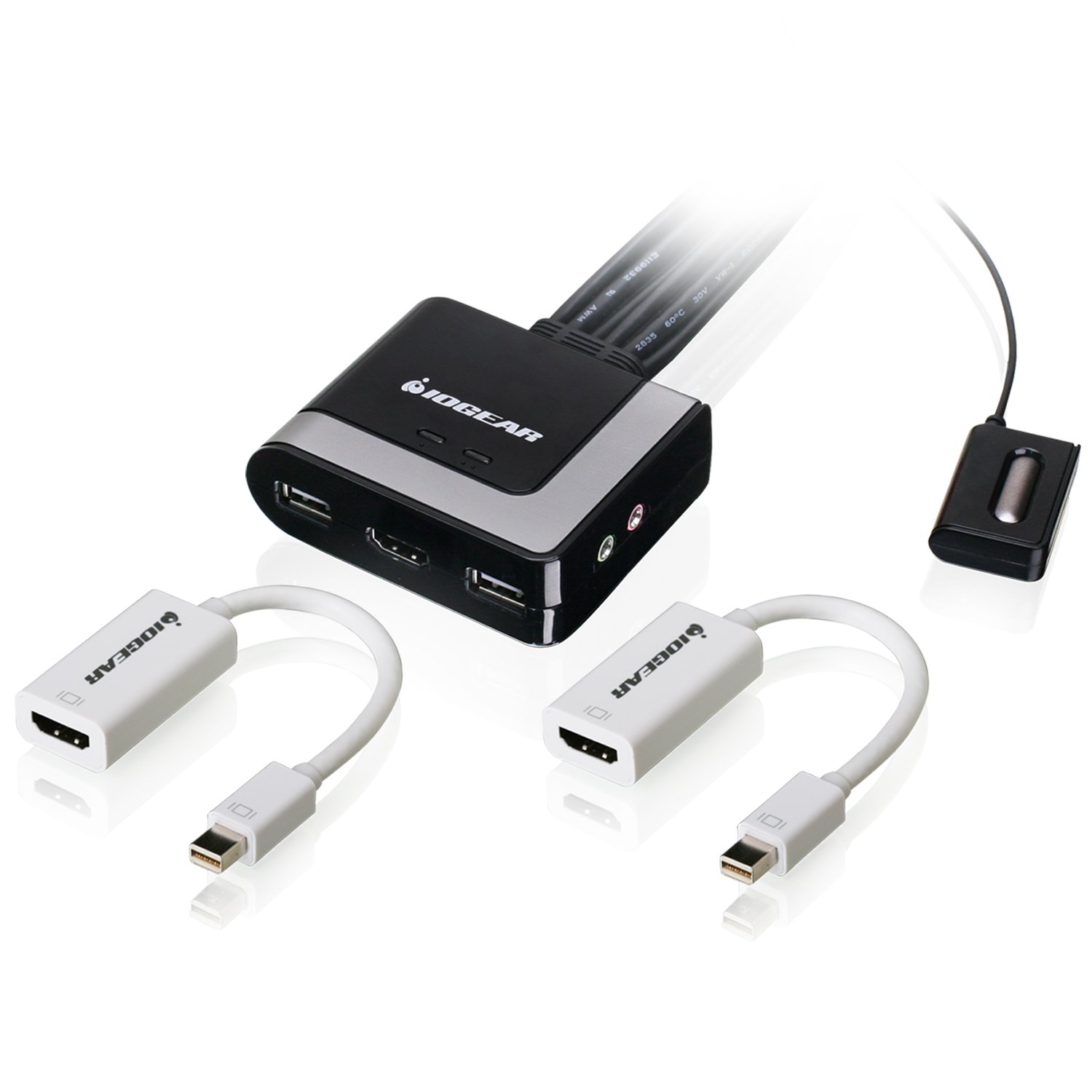 IOGEAR 2-Port HD and DisplayPort Cable KVM Kit with Audio, GCS62HMDPKIT — image 1