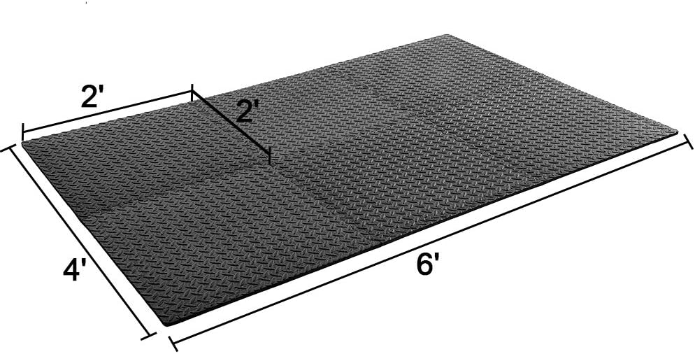 PAPABABE Puzzle Exercise Mat with EVA Foam Interlocking Tiles for MMA Exercise, Gymnastics and Home Gym Protective Flooring, 3/4'' Thick, 24 Square Feet: Sports & Outdoors