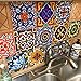 Bleucoin Tile Stickers Kitchen Backsplash Bathroom Vinyl Water-Resistant Peel and Stick Mexican Talavera Tile Decal (24, 4