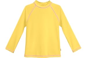Long Sleeve Rashguard for Girls with UPF 50+ Sun Protection | White by City Threads