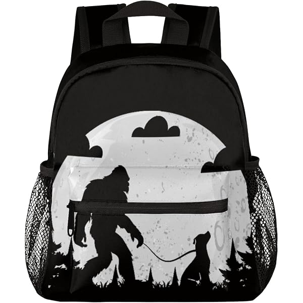 NFMILI Kids Backpack With Chest Strap - Sasquatch Forest Print, 11.6x6.9x16.7 In