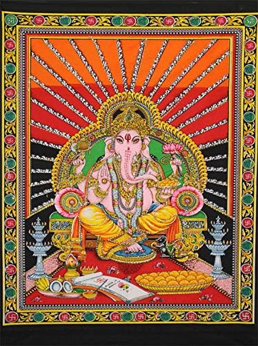 Lord Ganesha Tapestry Bohemian Hippie Poster Wall Hanging, Indian Lord Ganesh Cotton Twin Size Multi-Purpose Handmade Spiritual Tapestries, Beautiful Lord Ganesh Tapestry, Lord Ganesh Wall Tapestry