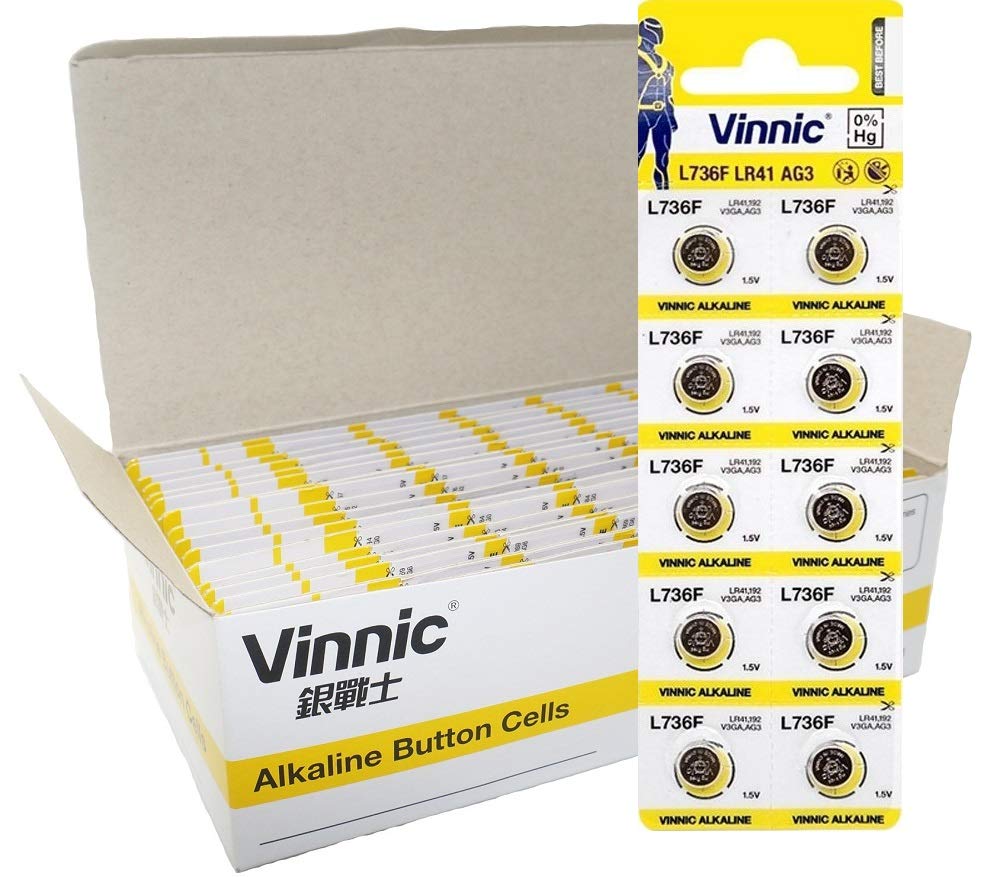 Vinnic L736F / LR41 / AG3 1.5V Alkaline – Pack of 10