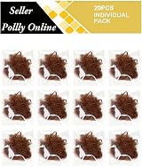 Polly Online 20 Pcs Hair Nets Women Bun Invisible Mesh Elastic Edge Coffee view 2