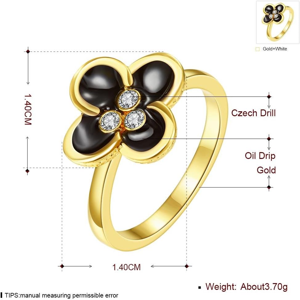 Fashion Clover Lady Ring , gold , 8