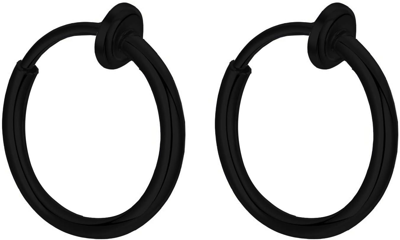 Shopolica Silver Non Pierced Earrings Ear Clip Body Nose Lip Jewellery For Women Mens