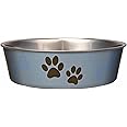 Loving Pets - Bella Bowls - Dog Food Water Bowl No Tip Stainless Steel Pet Bowl No Skid Spill Proof (Extra Large, Blueberry)