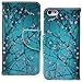 iPhone 5C Case, iPhone 5C Case Wallet, iYCK Premium PU Leather Flip Folio Carrying Magnetic Closure Protective Shell Wallet Case Cover for iPhone 5C with Kickstand Stand - Plum Blossom