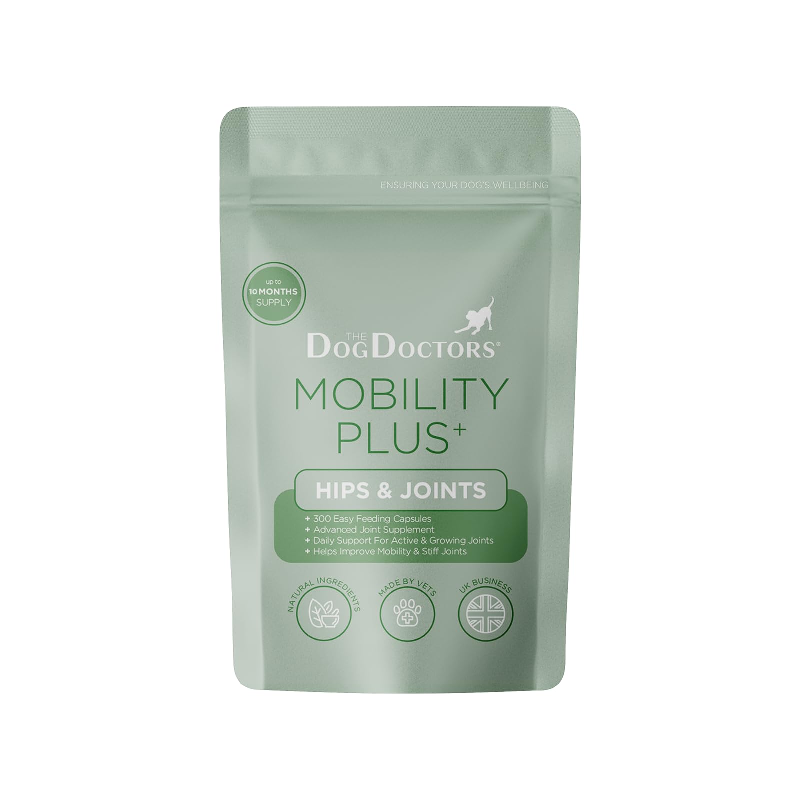 The Dog Doctors Mobility Plus | 300 Hips & Joint Care Supplements With Glucosamine & Chondroitin | Suitable For All Breeds And Sizes | Cruelty Free & Proudly Made in UK! (300 Capsules)