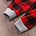 Toddler Baby Boy Girl Christmas Long Sleeve Outfit T-Shirt Tops+Long Plaid Pants Fall Winter Clothes Set (Grey+red, 12-18 Months)