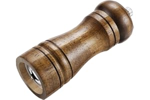 Pepper Mill, Salt Mill Manual Wood Spice Grinder with Strong Adjustable Ceramic Grinder