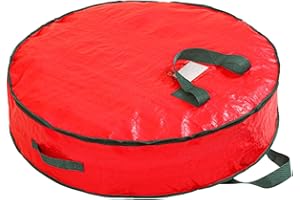 Wreath Storage Bag, Large Christmas Storage Bag for 24/30/36in Wreath, Waterproof Sturdy Zipper Pouch Container with Handles 