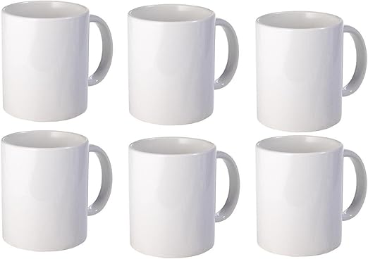 Amazon Com White Plain Coffee Mug Made Of Ceramic 11 Oz Each