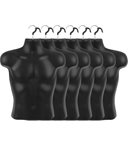Only Hangers Set Of 2 Female Torso Mannequin Forms - Waist-Long, Black, For Small/Medium Tops