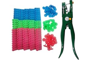 GMXZX 300PCS 001-100 Number Plastic Livestock Ear Tags Farm Animal Tags ID Tags Pink Green Blue Ear Tagger + 1PCS Ear Tag Applicator for Cattle Cow Goat Sheep Pig