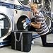 CleverMade Collapsible Laundry Tote, Large Foldable Clothes Hamper Bag, LaundryCaddy CarryAll XL Pop Up Storage Basket with Handles, Navy/Rose