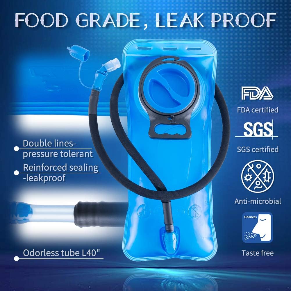 Hydration Bladder 2 Liter Water Reservoir Bladder, 2L Leak Proof Hydration Pack Bladder Replacement for Backpack, Water Storage Bladder Bag with Insulated Sleeve, for Hiking Camping Running Cycling : Sports & Outdoors