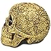 Aztec Death Skull Figure Life Size Floral Carved Resin Calavera Day of The Dead Mexican Skull Home Decor