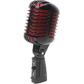 Marsrut Vintage Microphone, Retro Classic Old School Dynamic Vocal Mic, Unidirectional Cardioid Style Compatible with XLR Cable for Universal Stand, for Studio Recording & Live Performance