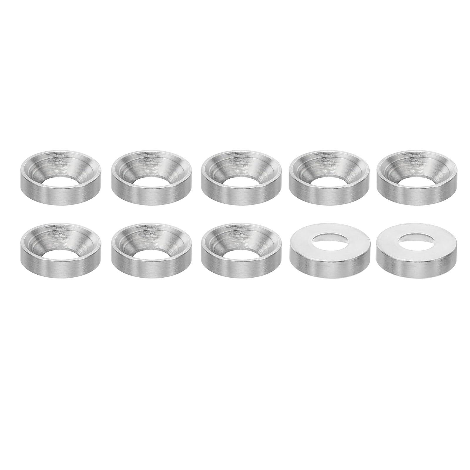 PATIKIL M5 Finish Countersunk Washer, 10pcs 12mm Dia. 3mm Tall Solid 304 Stainless Steel CNC Finish Cup Washer Flat Screw Head Gasket for Construction — image 1
