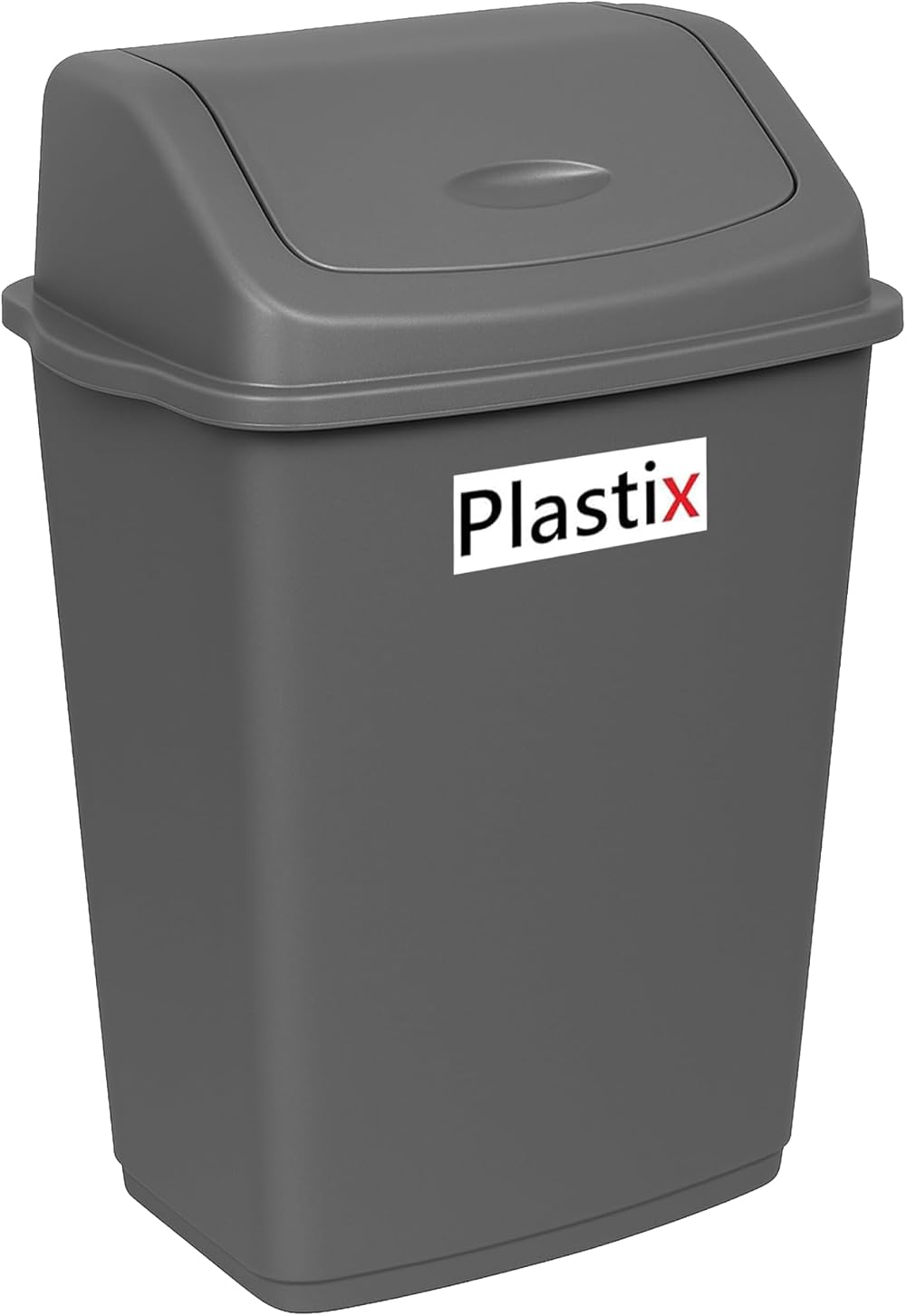 Plastix 50L Swing Bin Plastic Waste Rubbish Kitchen Dustbin Silver