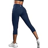Fihapyli ICTIVE Women's Capris Yoga Pants with Pockets Running Pilates Fitness Running High Waisted Leggings