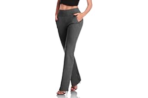 Women‘s Bootcut Dress Pants for Work, High Waisted Stretchy Flare Pants with Pockets, Pull On Business Casual Trousers