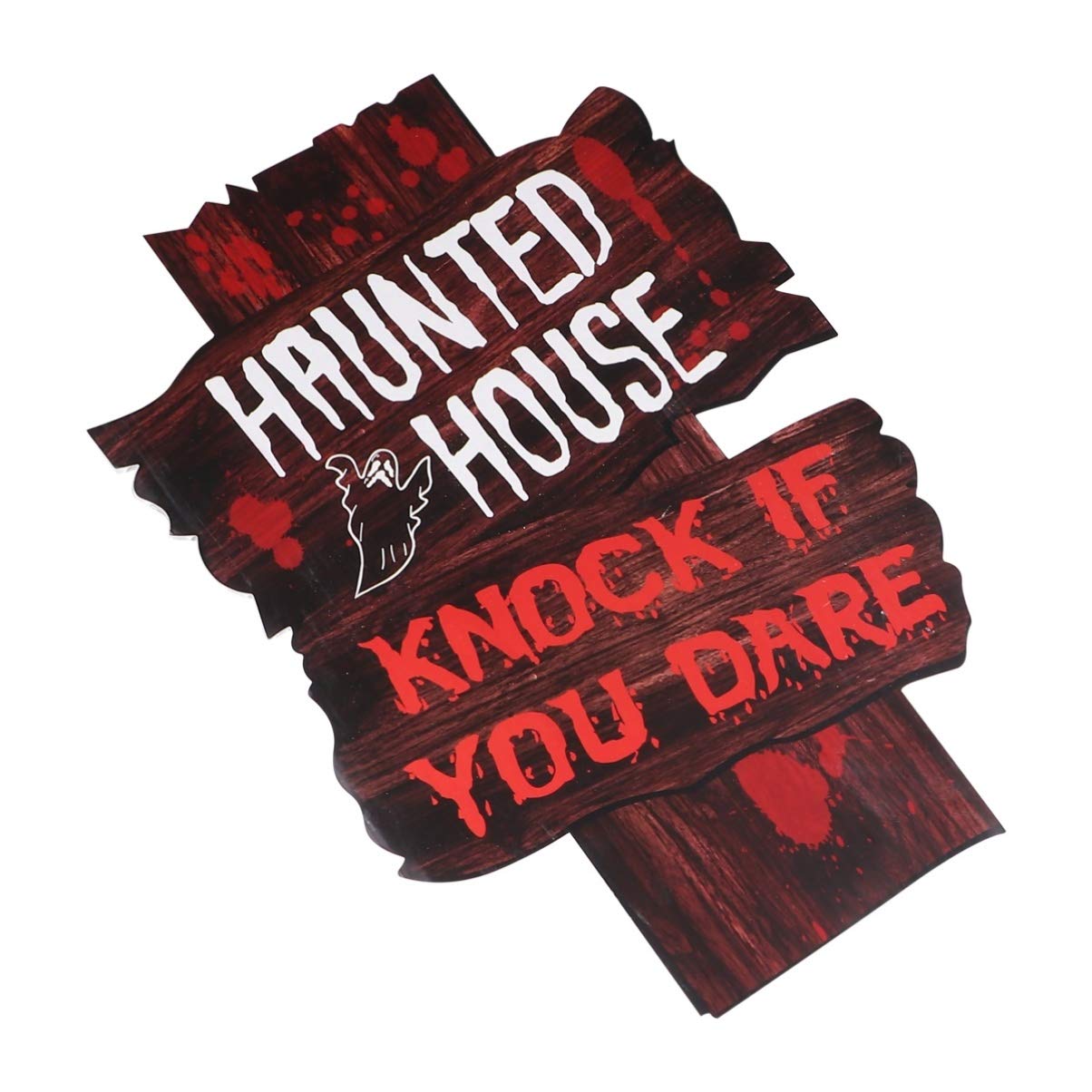 Toyvian Halloween Sign Lawn Advertising Board 10.6 Inch Outdoor Yard Warning Sign with Spooky Road Guide for Halloween Party Decorations