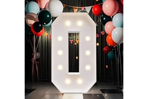 MAGIKIDZ Marquee Numbers, 4FT Marquee Light up Numbers,LED Light Up Number 0 DIY Party decorations, elevate your events with marquee letters 4 feet tall, perfect for Party, Birthday, Baby Shower