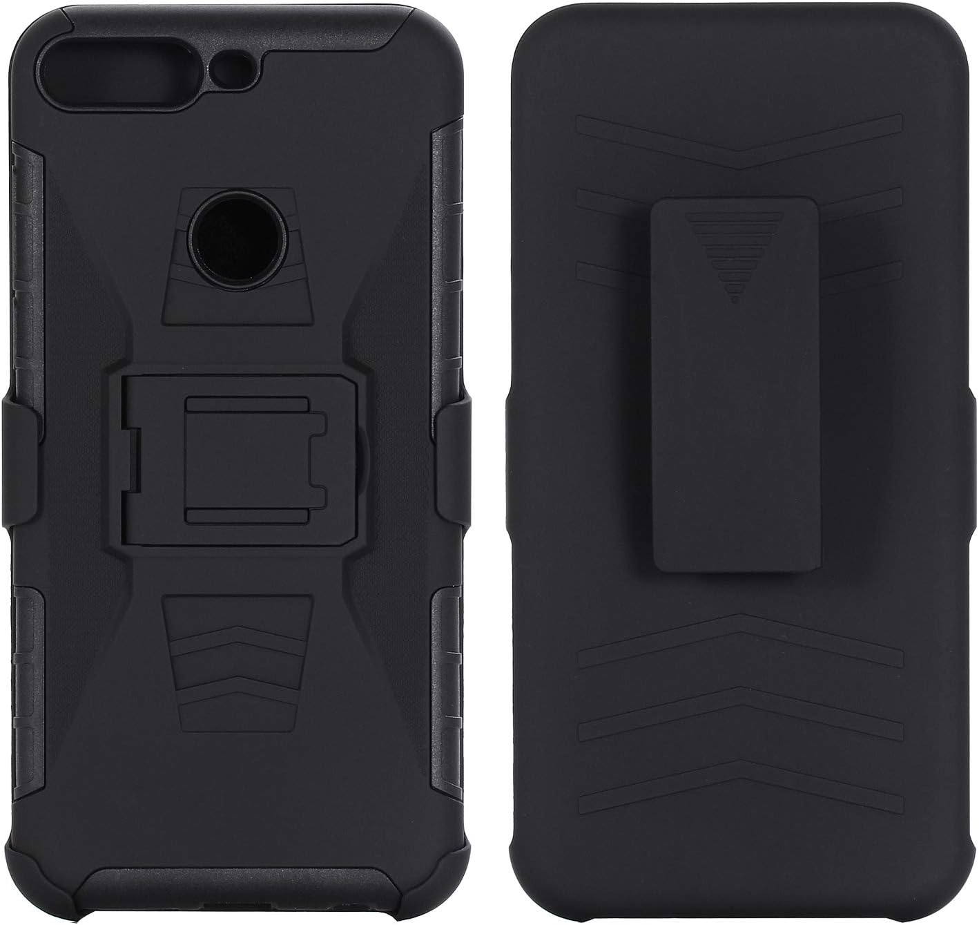 KAWOO Armor Huawei Y7 2018 Case with Belt Clip Designed for Huawei Honor 7C, Slim Holster Case with Kickstand and Swivel Belt Clip Case for Huawei Y7 Prime 2018 / Y7 2018 / Huawei Nova 2 Lite