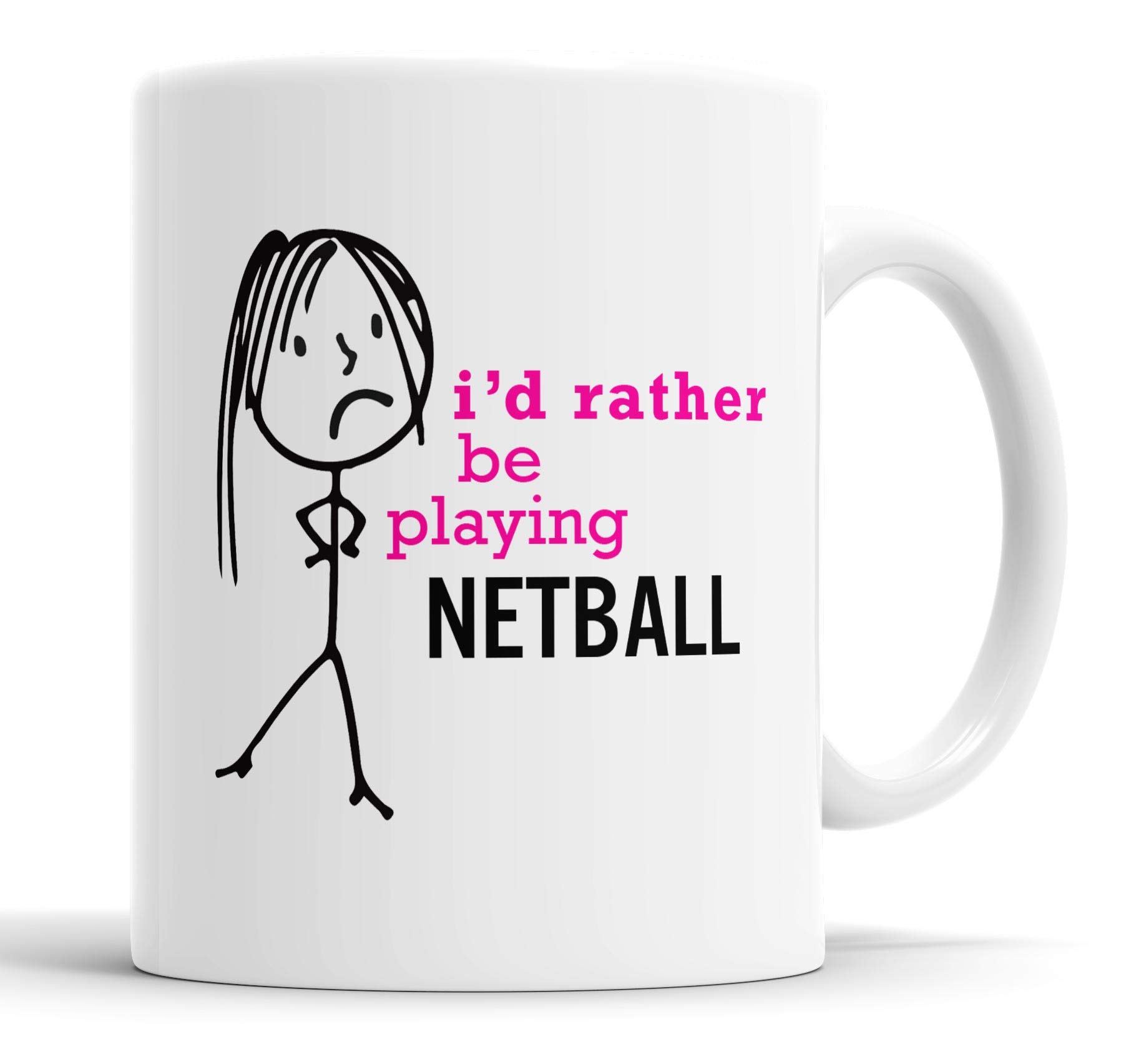 Faithful Prints Ladies I'd Rather Be Playing Netball Mug Novelty Hobby Mum Sister Auntie Grandma Nan Friend Funny Humour Gift Cup Birthday Christmas, Ceramic Mugs