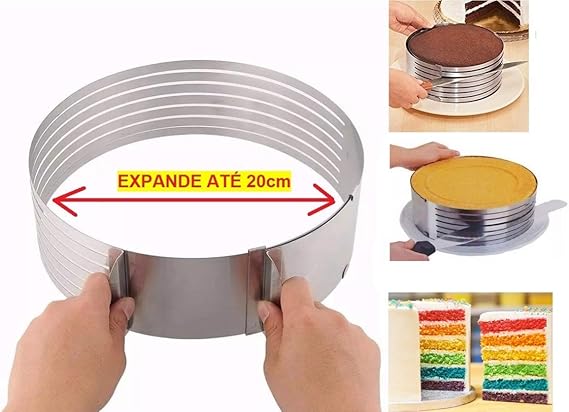 Aro fatiador de bolo ajustável