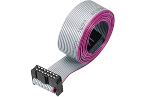 uxcell IDC Wire Flat Ribbon Cable FC/FC Connector A-Type 14 Pins 2.54mm Pitch 1m Length Gray